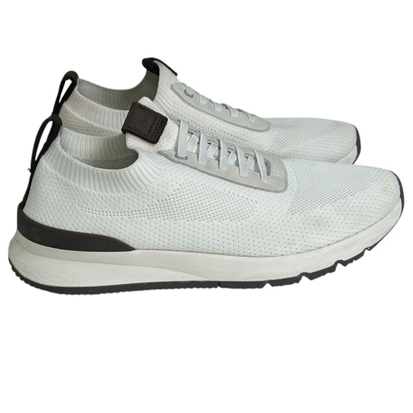 johnnie-O Prima Fly-Knit Lightweight Running Sneaker White Brown Mens SZ 12 READ - Picture 4 of 15